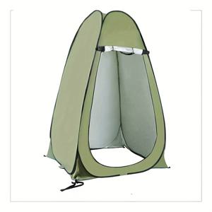 TEMU 1pc 휴대용 팝업 프라이버시 샤워 텐트, 스틸 프레임, 폴리에스터 재질, 삼각형 모양, 지퍼 클로저, 발자국 기능, 캠핑, 하이킹, 해변 및 비상사태 사용에 이상적, 야외 프라이버시 쉘터 | 삼각형 화장실 텐트 | 공간적인 내부, 캠핑 액세서리