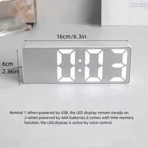 TEMU 2025 신제품 멀티기능 LED 홈 클럭 스누즈 및 조명 기능 포함 - 4가지 디스플레이 모드(시간/날짜/온도/알람), 5버튼 제어, 침실용 컴팩트 스퀘어 디자인, 사무실 및 여행용 - 배터리 구동(AAA 미포함), 현대적 감각의 침실 액세서리 | 경량 알람 시계|시계