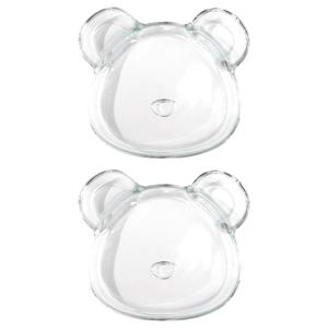 TEMU 2개, 곰 모양의 보로실리케이트 유리 격자 접시/샐러드 접시 2개 세트, 전자레인지 및 오븐에 적합, 면류, 칩, 만두, 해산물 및 과자 등의 완벽한 분할 디스플레이에 적합, 이상적인 다기능 식기 세트|전자레인지