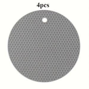 TEMU 4개 실리콘 내열 & 미끄럼 방지 주방 매트 - 446°F 안전, 조리기구용 벌집 디자인 핫패드, 프라이팬 그립, 청소하기 쉬운 카운터탑 보호대, 질감 있는 그립 표면, 오래가는 소재