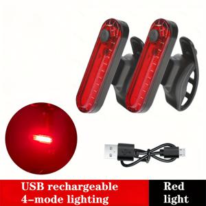 TEMU USB 충전식 자전거 후미등 - 초고휘도 LED 사이클링 안전 램프, 산악/도로용 레드 경고등