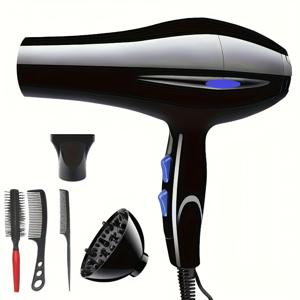 TEMU 1pc 전원 고급 가정용 전문 헤어 드라이어 | 헤어 드라이어 세트, 다양한 액세서리, 가발, 헤어 클립, 노즐 등 - 가족 또는 여행 사용에 적합, 소녀의 날/어머니의 날과 같은 휴일에 선물로 적합