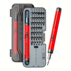 TEMU 46-in-1 컴팩트 정밀 전동 드라이버 무소음 내구성 고탄성 멀티 기능 충전식 휴대용 가정용 공구 세트, 미니 스크루드라이버 및 컴퓨터/휴대폰 수리 도구 키트!