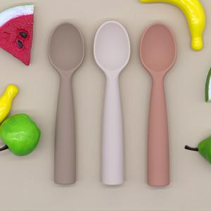TEMU 3개 실리콘 스푼 세트, 어린이용 일상 식기