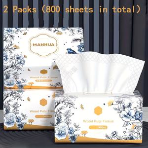 TEMU 총 800장, 대용량 레스토랑 종이 타월, 2팩, 5겹, 두꺼운 조각된 종이 타월, 천연 순목 섬유로 제작, 주방, 욕실에 적합, 매우 흡수력 좋고 내구성 있음, 가정, 여행, 학교, 사무실에 완벽함