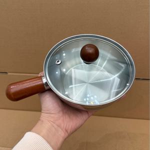 TEMU 1세트 유리뚜껑 우유 냄비, 아기 밥솥, 가정용 뜨거운 우유 냄비, 야간 국수 스프 냄비, 인덕션 스테인리스 냄비 - 차와 커피 추출에 적합, 캠핑용 이상적