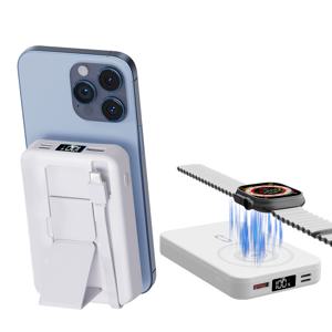TEMU 고속충전 무선 대용량 애플워치 에어팟 아이폰 4in1 15W 맥세이프 호환 맥세이프 보조배터리 10000mAh