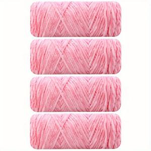 TEMU 4pcs 부드러운 벨벳 천일 요약, 사치스러운 금색 벨벳, 부드럽고 중간 두께, 스레드, DIY 스틱 바늘 공예, 100G 각, 겨울 패션을 위한 품질, 다양한 색상