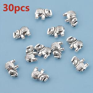 TEMU 60개/30개 수평 뚫린 스페이서 비즈 12mm 레트로 코끼리 모양 자유로운 스페이서 비즈 고전적인 3차원 뚫린 자유로운 비즈 장식 비즈 양면 패턴 수평 구멍 비즈 패턴 통과 구멍 소나무 비즈 짠 맞는 보석 DIY 팔찌 목걸이 발목 반지, 귀걸이 머리 액세서리 펜던트 휴대전화 체인 키체인, 의류 액세서리 공예 보석 제조 재료|피어싱