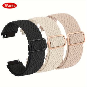 TEMU 20mm & 22mm 시계용 나일론 브레이드 워치 밴드 3개 세트 - 조절 가능한 후크 앤 루프 클로저, 튼튼하고 편안한 스트랩, 연한 파랑, 민트 그린, 베이지 색상, 시계 액세서리 | 브레이드 워치 스트랩 | 조절 가능한 시계 스트랩, 손목용 워치 밴드