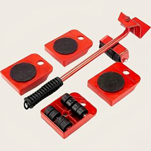 TEMU 5개의 가구를 위한 무거운 물체 이동 도구, 이동 도구, 이동 도구, 하드웨어 도구, 금속 패드, 노동 절약 이동 도구, 큰 물체를 위한 부드러운 롤러 베이스, 바닥 표면에서 쉽게 운반할 수 있는 필수 가정용품.