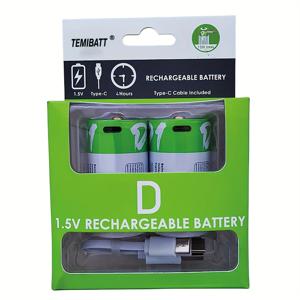 TEMU TEMIBATT D1 충전식 배터리 1.5V 4800mAh