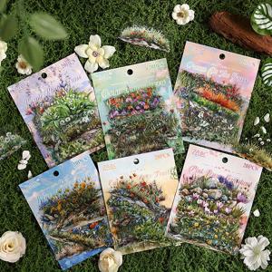 TEMU 120개의 꽃무늬 스티커가 들어있는 6개의 팩이 있습니다. DIY 일기, 스케치북, 카드, 인사 카드, 사진, 컵 장식, 및veloppe 선물 포장용으로 사용할 수 있습니다.|카드스티커