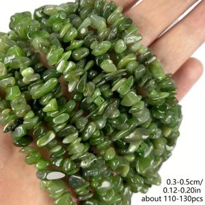 TEMU 1줄 (15인치) 천연 그린 칼세도니 스톤 비즈 - 3-5mm & 5-8mm 사이즈, DIY 주얼리 제작용, 펜던트 및 목걸이 만들기, 독특한 디자인을 위한 자연스러운 색상과 모양 변화, 팔찌 제작용 비즈, 프리폼 비드 형태, 광택 처리된 고품질 소재
