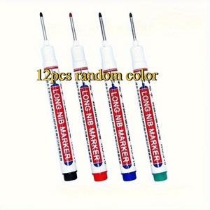 TEMU 12개 세트 20mm 깊은 구멍 정확도 - 4색 (빨강, 검정, 파랑, 초록) 0.7mm 울트라파인 팁 마커, 정밀 드로잉용, DIY 공예, 사무실 & 학교 용품, 다목적 컬러 펜, 투명 캡 디자인, 긴 헤드 펜, 매끄러운 잉크 흐름, 미술 프로젝트, 공예 애호가용