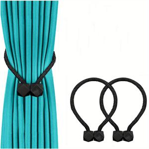 TEMU 2pcs 자석 커튼 타이백, 커튼 버클 홀드백, 창문 침실 사무실 홈 데코