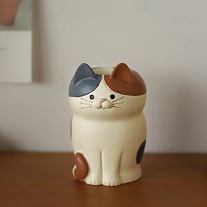 TEMU 사랑스러운 고양이 연필 홀더, 메이크업 브러쉬 정리함, 데스크탑 귀여운 장식, 고양이 호랑이 귀여운 장식, 홈 데코