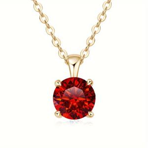 TEMU 1캐럿 6.5mm 모가나이트 펜던트가 달린 세련된 925 스털링 실버 목걸이로, 남녀 모두에게 적합합니다. 결혼식, 크리스마스, 새해, 데이 선물로 완벽하며, 선물 상자와 함께 제공됩니다. 무게: 2g.