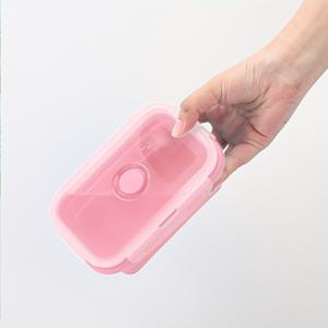 TEMU 1개 500ml 접이식 실리콘 보온 도시락 상자, 핑크색 뚜껑 - 전자레인지 및 냉장고 사용 가능, RV, 여행 필수품 및 주방 용품에 적합, 간편한 보관을 위한 컴팩트 디자인
