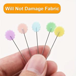 TEMU 200개 세트 다양한 색상의 평평한 꽃 모양 핀, 바느질, 퀼트, 원단 프로젝트, 재봉, DIY 공예용