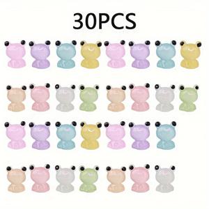 TEMU 30개 발광 미니 개구리 조각상, 야외 요정 정원 수지 공예품, 미니 풍경 장식품, 미니 아트 피규어, 조경 DIY 정원 조각상, 화분 장식, 마당 잔디 홈 장식