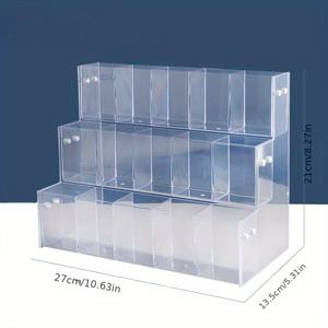 TEMU 1/3/4-layer 아크릴 펜 거치대 정리함, 마커를 위한 투명한 책상 디스플레이 스탠드, 둥근 볼펜 보관함, 투명한 네일 아트 랙, 문구점 및 홈 오피스를 위한 다중 섹션 디자인