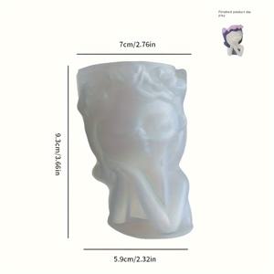 TEMU 식물 냄비, 석고 금형, 콘크리트 화분, DIY 시멘트 꽃 냄비 꽃병 실리콘 금형, 펜 홀더 촛대 홈 데스크탑 장식을위한 공예 주조 금형을 만들기위한 1pc 소녀 모양의 실리콘 금형