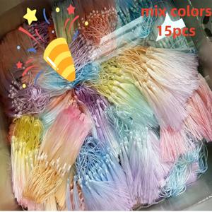 TEMU 15pcs 혼합 색상 13cm/5.12inch 긴 그라데이션 색상 술 펜던트-DIY 쥬얼리 귀걸이 액세서리, 지갑 및 배낭 만들기 술 장식 액세서리