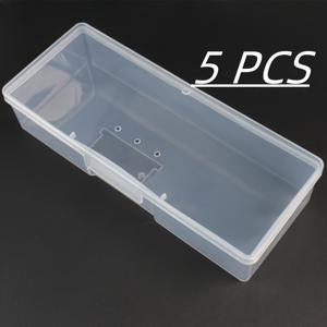 TEMU 5개 투명 플라스틱 보관함 뚜껑 포함 - 네일 아트, 주얼리, 문구류 및 소품용 대용량 정리함 - 쉬운 시인성을 위한 투명 디자인, 주얼리 정리 보관함