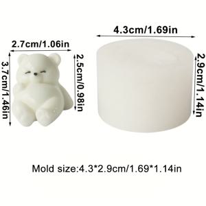 TEMU 애완동물 캔들, 석고 공예용 미니 귀여운 북극곰 실리콘 몰드 - DIY 성형 도구 by Diyclan, 물방울 펜던트, Diyclan, 동물 테마