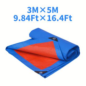 TEMU VANDHAM 헤비듀티 방수 타포린, 내구성 강화 UV 차광 커버 - 지붕, 캠핑, 정원, 수영장 및 보트용 (블루 & 오렌지)