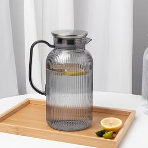 TEMU 1pc 2000ml 대용량 물병 - 뜨거운 및 차가운 음료를 위한 내구성 있는 플라스틱 음료 주그, 냉장고에 적합한 차가운 물 디스펜서, 주스, 아이스 티, 우유에 이상적 - 가정, 야외, 학교로 돌아가기 및 독립기념일을 위한 휴대용, 야외 수분 보충, 투명한 디자인, 튼튼한 손잡이 디자인