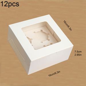 TEMU 12개 세트 우아한 화이트 파티 선물 상자 (투명 창문 포함) - 생일, 결혼식, 기념일 및 특별한 행사용 - 튼튼한 카드보드 포장지, 축하 이벤트 액세서리 | 고급스러운 디자인, 생일파티 장식, 크리스마스, 할로윈