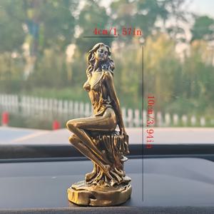 TEMU 앤티크 솔리드 브라스 여성 조각상 - 수제 컬렉터블 스태츄어, 전통 영웅 장식품, 크리스마스/할로윈 , 가을 홈 데코 소장용 피규어