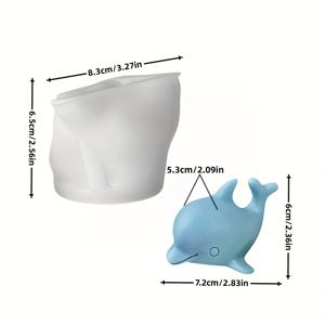 TEMU DIY 초콜릿 무스, 아이스 큐브, 퐁당 케이크 베이킹용 1개 3D 돌고래 & 오션 버블 실리콘 몰드 - 식품 등급, 재사용 가능, 명절 베이킹(할로윈, 크리스마스, 이스터, 추수감사절) - 주방 및 베이킹 도구, 축제 트리트 공예 | 장난기 있는 음식 디자인 | 식품 등급 소재