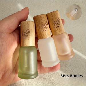 TEMU 3pcs 빈티지 스타일 10ml/0. 유리 롤러 볼 병 - 향수 없는, 재사용 가능한 에센셜 오일 디퓨저, 여행 및 휴일 선물에 완벽한 휴일 선물 필수품|빈티지 스타일 디자인|유리 구성, 에센셜 오일 디퓨저
