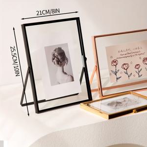 TEMU 사진 액자, 아크릴 패널 금속 사진액자, 8×10 또는 6×8, 탁상용 디스플레이, 블랙 또는 골드, 1개 세트, 어버이날, 결혼식, 생일 선물 추천