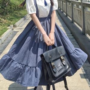 TEMU 여성용 빈티지 감성 귀엽고 우아한 스파게티 서스펜더 드레스 - 가볍고 통기성 좋은 솔리드 컬러, 플레어 스커트, 봄 여름 가을 캐주얼 & 세미포멀룩, 레트로 에스테틱, 장식 프릴 디자인