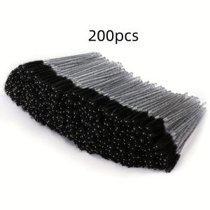 TEMU 50/100/200개 일회용 아이브로우 브러시 & 속눈썹 브러시 - 저자극성 나일론 솔, 멀티컬러 스풀리, 민감한 피부를 위한 프로페셔널 메이크업 도구, 텍스처 그립 핸들