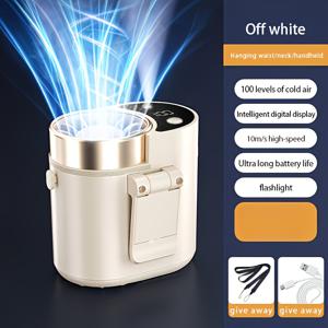 TEMU 1개 고속 터보 편리한 허리걸이 선풍기, 3000mAh 리튬 배터리, 긴 사용시간, 풍속 조절 가능, 허리&목 걸이 디자인, 개인용 쿨링/홈, 오피스, 야외, 스포츠, 해변, 여행 필수품 핸드헬드 팬