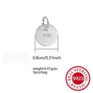 TEMU 5pcs S925 스테인레스 실버 라운드 패던트 - 간단한 기하학적 디자인, DIY 공예, 귀걸이, 팔찌 및 목걸이용 DIY 보석 장식, DIY 보석 만들기 | 패던트 | 세련된 마감, 보석 만들기 용품