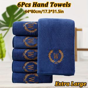 TEMU 6pcs 초대형 핸드 타월 44*80cm/17.3*31.5in, 자수 호텔 타월 세트, 호텔 욕실 샤워 사우나 수중 치료 스파에 적합, 부드럽고 편안하며 좋은 수분 흡수,|샤워타올
