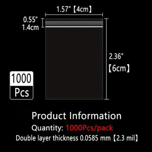 TEMU 1000개 투명 플라스틱 지퍼백, 두꺼운 0.0585mm 두께, 보석, 선물, 슈퍼마켓 포장, 결혼식, 학교 용품, DIY, 파티, 등에 적합 - 냉장, 보관, 여행, 야외 사용에 이상적, 지퍼 포장