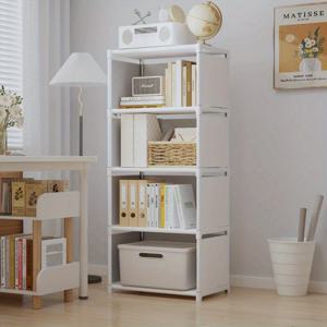 TEMU 1pc 화이트 멀티-레이지 스토리지 선프리트, 서랍 및 오픈 선프리트 - 책, 장난감, 홈 데코를 위한 내구성 있는 철제 정리함 - 침실, 거실, 사무실, 책장 장식, 수하물 랙을 위한 쉬운 조립 공간 절약 디자인