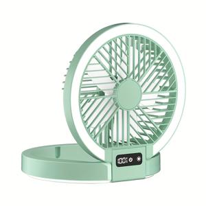 TEMU 1개 초슬림 8인치 휴대용 접이식 선풍기 & 공기 순환기, 5단계 속도 조절 가능, USB-C 충전식, 리튬 배터리 포함, 홈/오피스/여행/캠핑/헬스장용 - 컴팩트한 개인 냉각 팬, 여행 가제트, 세련된 디자인, 내구성 강한 구조|캠핑선풍기|서큘레이터선풍기