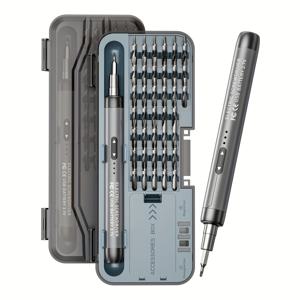 TEMU 46-in-1 컴팩트 프리시전 전기 스크루드라이버 Silent Durable Continuity, 무선 고토크 다기능 충전식 휴대용 전동 공구, 가정용으로 사용할 수 있는 명확한 도구 상자 미니 스크루드라이버 세트, 컴퓨터 휴대폰 수리 도구 세트!