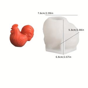 TEMU 1개 실리콘 캔들 만들기 몰드, 농가 홈 데코 - 수탉 & 암탉, 무독성, 쉬운 분리, 석고, 점토, 왁스 공예용 - 팜하우스, 거실 장식, 빈티지 스타일, 유연한 소재, 손뜨개 재료, 공예 애호가를 위한 시골풍 세트