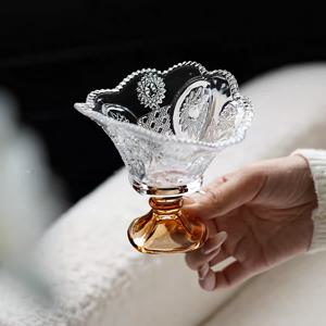 TEMU 빈티지 유리 컵 - 꽃무늬가 있는 우아한 하이볼 디자인, 과일, 요거트, 디저트, 얼음 커피에 완벽 - 재사용 가능하고 손세척만, 과일 컵 | 꽃무늬 컵 | 내구성 있는 유리 컵