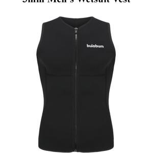 TEMU BUOBOBUM 남성용 3mm 네오프렌 웨트슈트, 풀 블랙 프론트 지퍼, 수영, 서핑, 카약 등 수상 스포츠에 적합