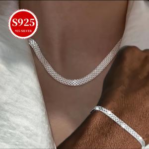 TEMU 2개 세트, 925 스털링 실버 하이포알러제닉 고급 브레이디드 목걸이 + 팔찌, 심플하고 스타일리시한 디자인, 우아하고 아름다운, 귀여운, 럭셔리, 여성 생일, 휴일, 파티, 발렌타인데이, 크리스마스, 할로윈, 결혼식, 기념일 및 어머니날 선물에 완벽한 로맨틱 매력의 고가 선택 카테고리